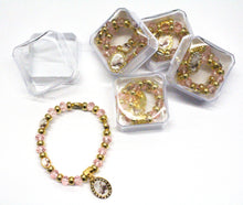 Load image into Gallery viewer, 12 Pink/Gold Baby Rosary Bracelet