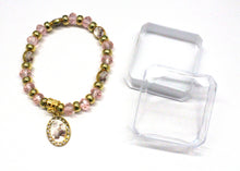 Load image into Gallery viewer, 12 Pink/Gold Baby Rosary Bracelet