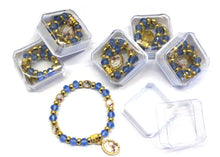 Load image into Gallery viewer, 12 Blue/Gold Baby Rosary Bracelet