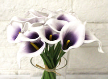 Load image into Gallery viewer, Purple White Calla Lily w/ Vase