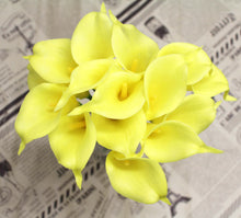 Load image into Gallery viewer, 15 Yellow Real Touch Calla Lily