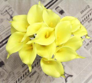 15 Yellow Real Touch Calla Lily