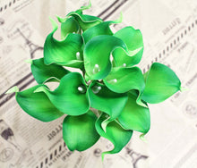 Load image into Gallery viewer, 15 Green Real Touch Calla Lily