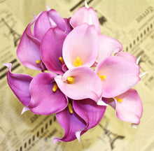 Load image into Gallery viewer, 15 Purple Lavender Real Touch Calla Lily