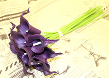 Load image into Gallery viewer, 15 Purple Real Touch Calla Lily