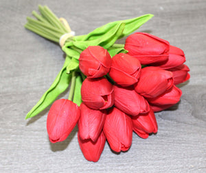 15 Red Real Touch Tulip