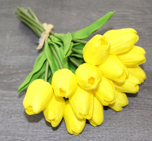 15 Yellow Real Touch Tulip