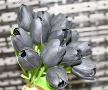 Load image into Gallery viewer, 15 Black Real Touch Tulip