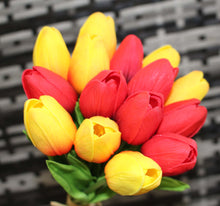 Load image into Gallery viewer, 15 Red Yellow Real Touch Tulip