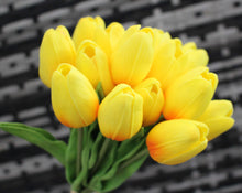 Load image into Gallery viewer, 15 Yellow Orange Tips Real Touch Tulip