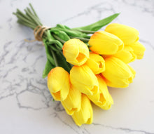 Load image into Gallery viewer, 15 Yellow Orange Tips Real Touch Tulip