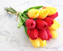 Load image into Gallery viewer, 15 Red Yellow Real Touch Tulip