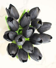 Load image into Gallery viewer, 15 Black Real Touch Tulip