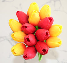 Load image into Gallery viewer, 15 Red Yellow Real Touch Tulip