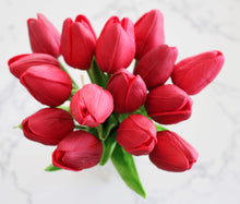 Load image into Gallery viewer, 15 Red Real Touch Tulip