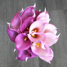 Load image into Gallery viewer, 15 Purple Lavender Real Touch Calla Lily