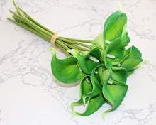 Load image into Gallery viewer, 15 Green Real Touch Calla Lily