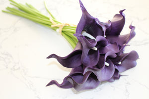 15 Purple Real Touch Calla Lily