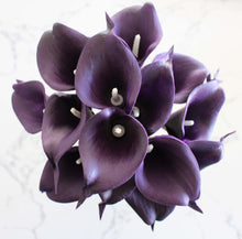 Load image into Gallery viewer, 15 Purple Real Touch Calla Lily