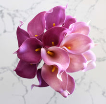 Load image into Gallery viewer, 15 Purple Lavender Real Touch Calla Lily