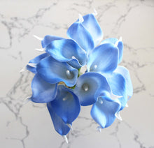 Load image into Gallery viewer, 15 Light Blue Real Touch Calla Lily