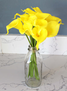 15 Yellow Real Touch Calla Lily