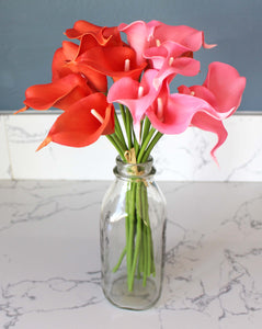 15 Red Hot Pink Real Touch Calla Lily