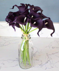 15 Purple Real Touch Calla Lily