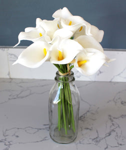 15 White Real Touch Calla Lily