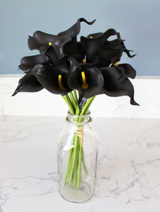 15 Black Real Touch Calla Lily