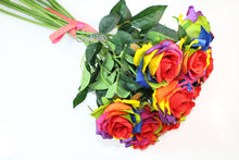 Load image into Gallery viewer, 1 Dozen Rainbow Rose Long Stem