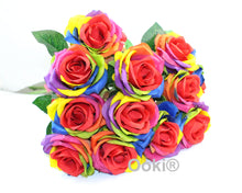 Load image into Gallery viewer, 1 Dozen Rainbow Rose Long Stem