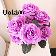 Load image into Gallery viewer, Lavender Rose Bouquet Silk Flower 10 Heads Bush