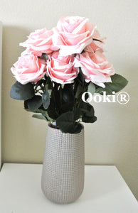 Blush Rose Bouquet Silk Flower 10 Heads Bush