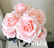 Load image into Gallery viewer, Blush Rose Bouquet Silk Flower 10 Heads Bush