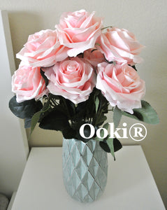 Blush Rose Bouquet Silk Flower 10 Heads Bush