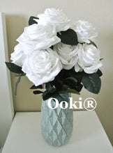 Load image into Gallery viewer, White Rose Bouquet Silk Flower 10 Heads Bush