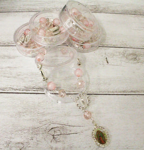 12 Guadalupe Pink Bracelet Charm Rosary