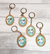 Load image into Gallery viewer, 12 Baby Stork Wood 2D Dome Keychain