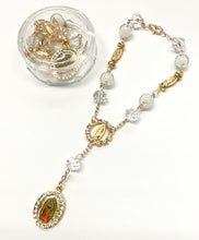 Load image into Gallery viewer, 12 Guadalupe Gold Bracelet Charm Rosary