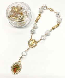 12 Guadalupe Gold Bracelet Charm Rosary