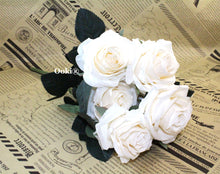 Load image into Gallery viewer, White Rose Bouquet Silk Flower 10 Heads Bush