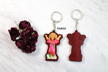 Load image into Gallery viewer, 12 El Nino Nina Wood Keychain