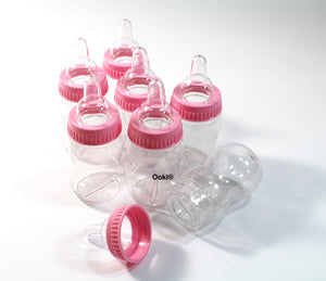 12 Pink Baby Bottle Fillable