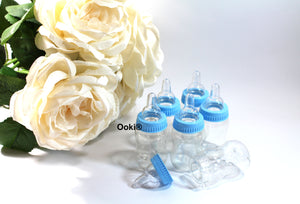 12 Blue Baby Bottle Fillable