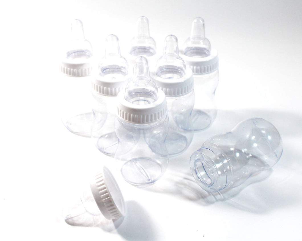 12 Clear White Baby Bottle Fillable