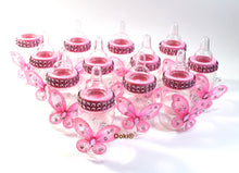 Load image into Gallery viewer, 12 Pink Butterfly Baby Bottle Fillable