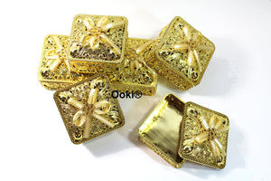 12 Elegant Rhinestone Bow Gold or Silver Trinket Box