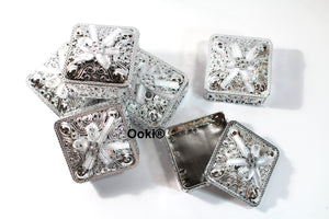 12 Elegant Rhinestone Bow Gold or Silver Trinket Box