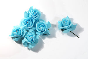 12 Organza Foam Rose Heads Scrapbook DIY